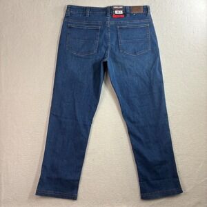 Kirkland Signature Jeans Mens 34x30 Blue Dark Wash Straight Stretch Casual NWT